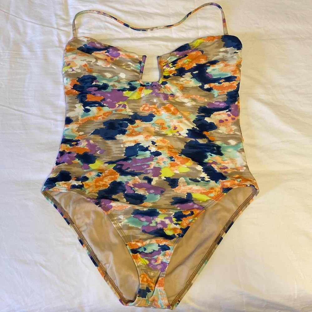 Multicolor Bar III One Piece Bathing Suit- Adjustable Strap